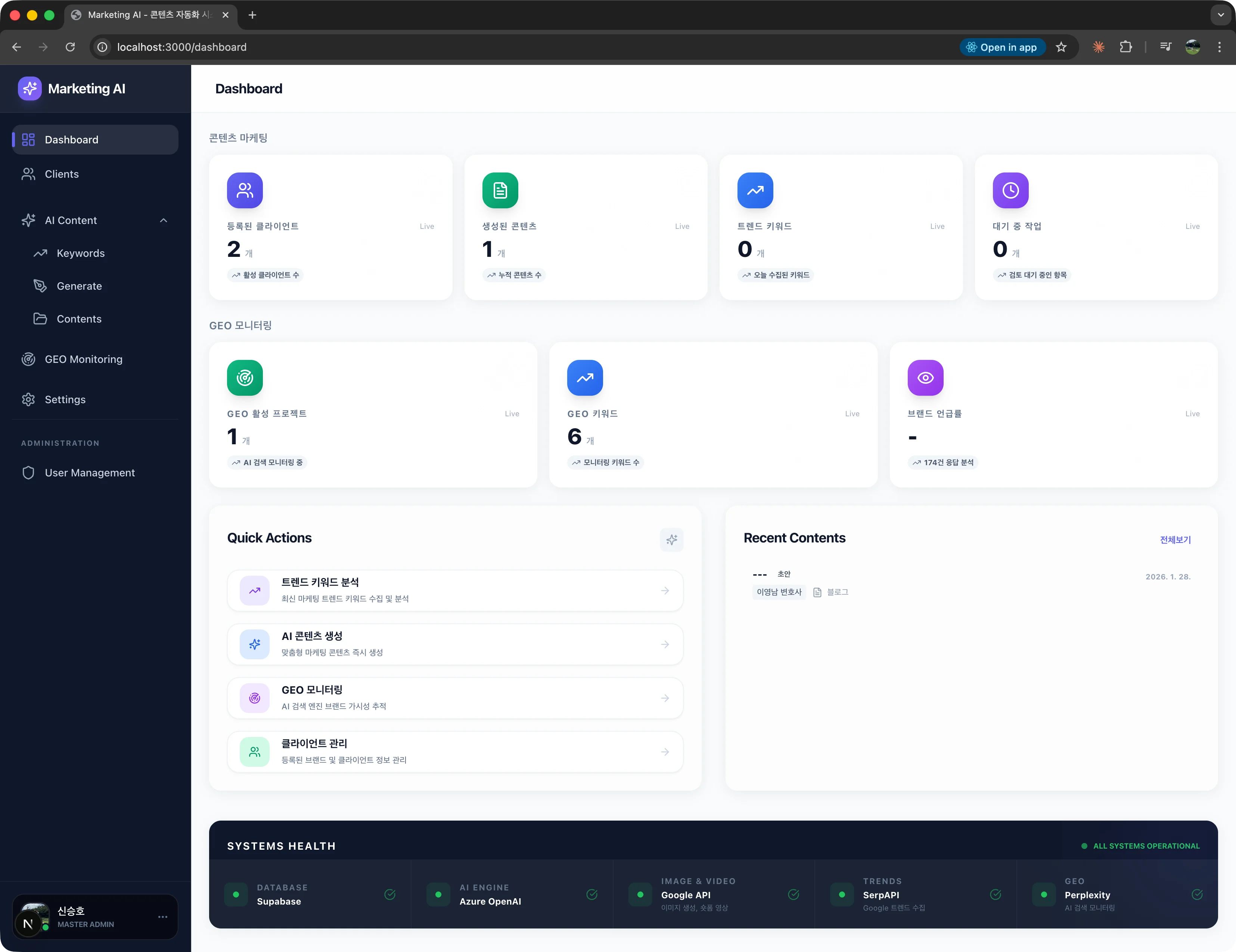 Marketing SH.AI Dashboard Preview
